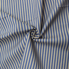 100% Premium Cotton Canvas Ticking 45" Wide Cream & Blue - Pound A Metre