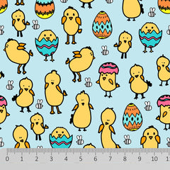 100% Premium Easter Quilting Cotton 'Easter Chick' - Pound A Metre