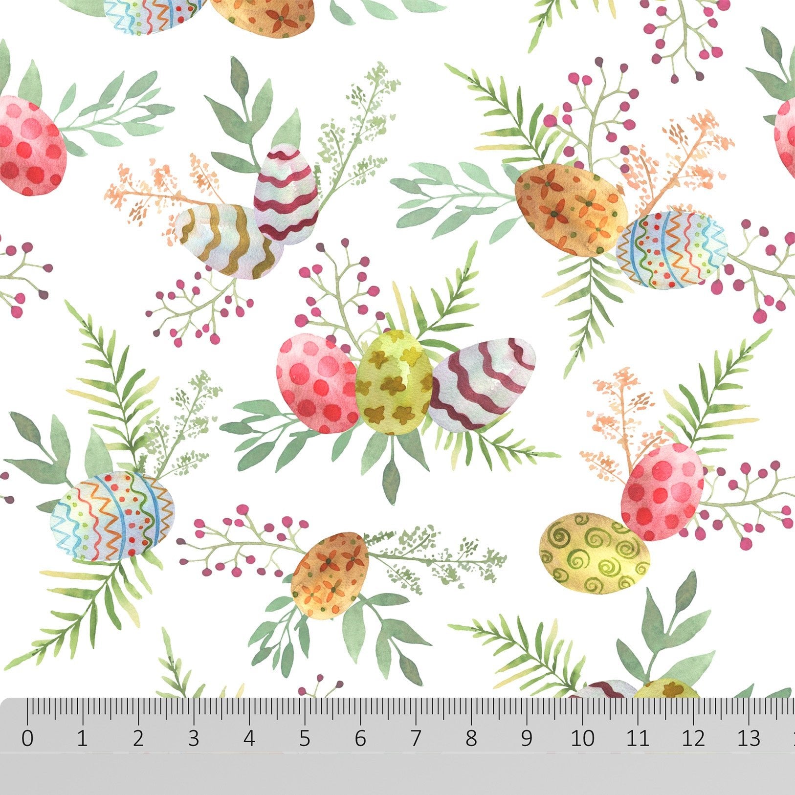 100% Premium Easter Quilting Cotton 'Egg Branch' - Pound A Metre