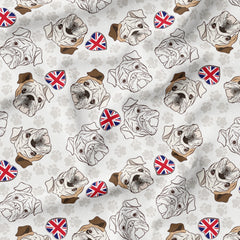 100% Premium Jubilee Quilting Cotton 'British Bulldog' - Pound A Metre