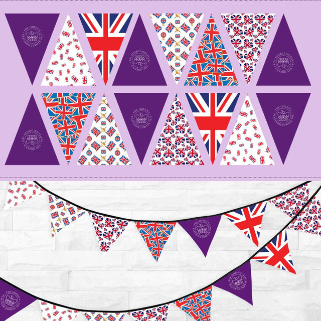 100% Premium Jubilee Quilting Cotton Bunting Panel 3 - Pound A Metre