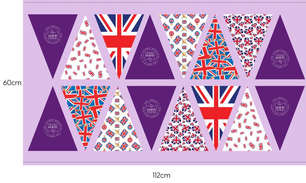 100% Premium Jubilee Quilting Cotton Bunting Panel 3 - Pound A Metre