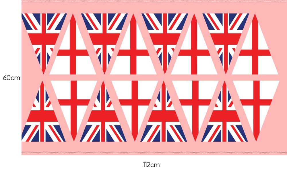 Pound A Metre Per Panel (60cm) 100% Premium Jubilee Quilting Cotton Bunting Panel 4