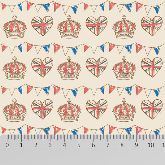 100% Premium Jubilee Quilting Cotton 'Royal Bunting' - Pound A Metre