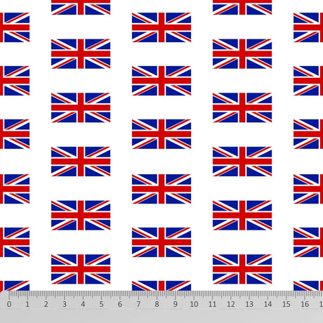 Pound A Metre Full Metre 100% Premium Royal Quilting Cotton, 'Union Jack', 44" Wide