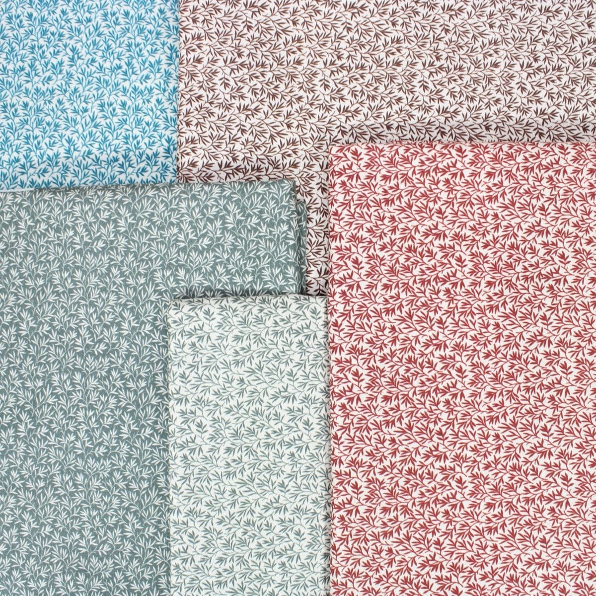 Pound A Metre 5 Mixed Colours 100% Quilting Cotton- Floral Essentials Collection- 44" Wide