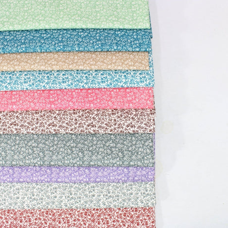 Pound A Metre 10 Mixed Colours 100% Quilting Cotton- Floral Essentials Collection- 44" Wide