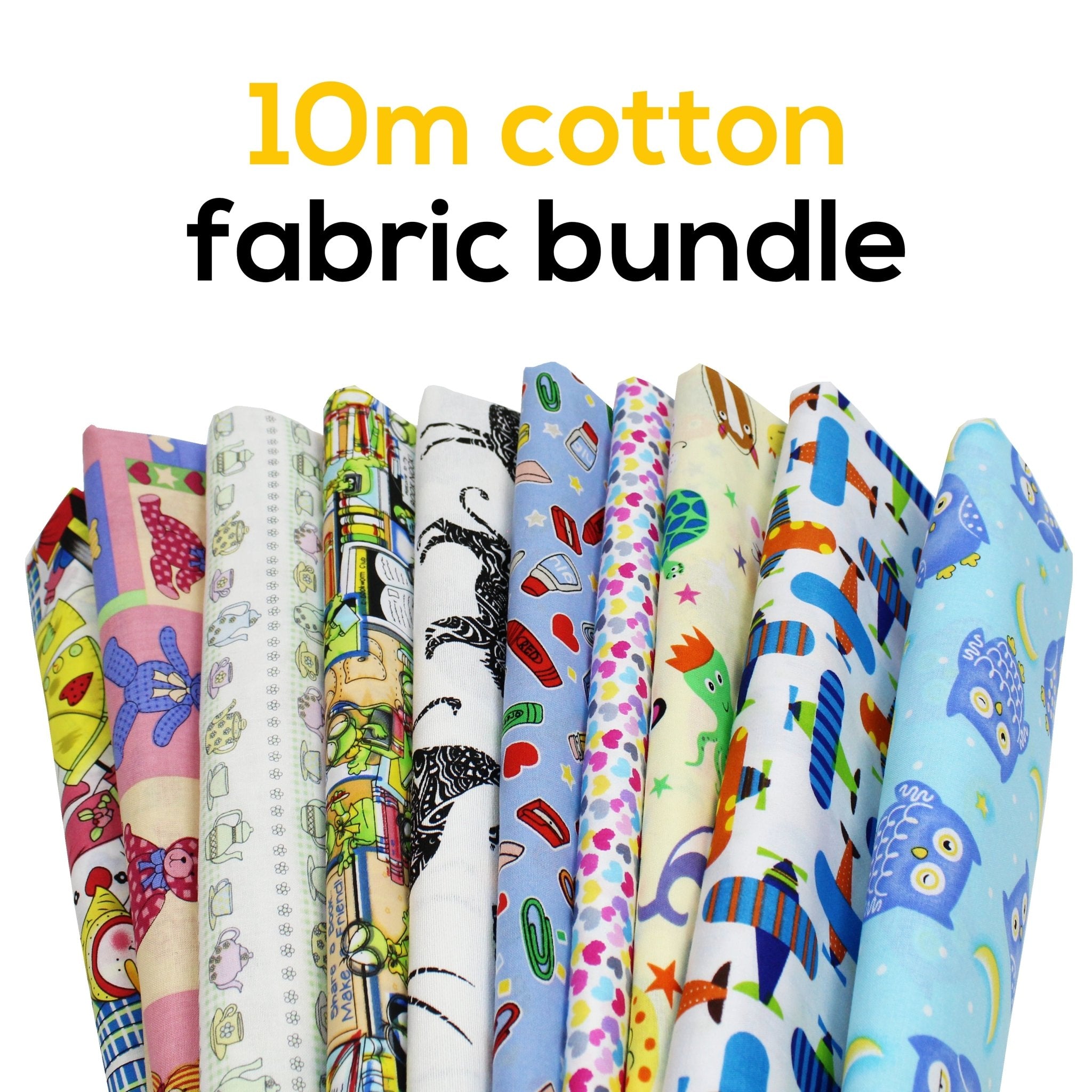 10m Crazy Cotton Fabric Bundle - Pound A Metre