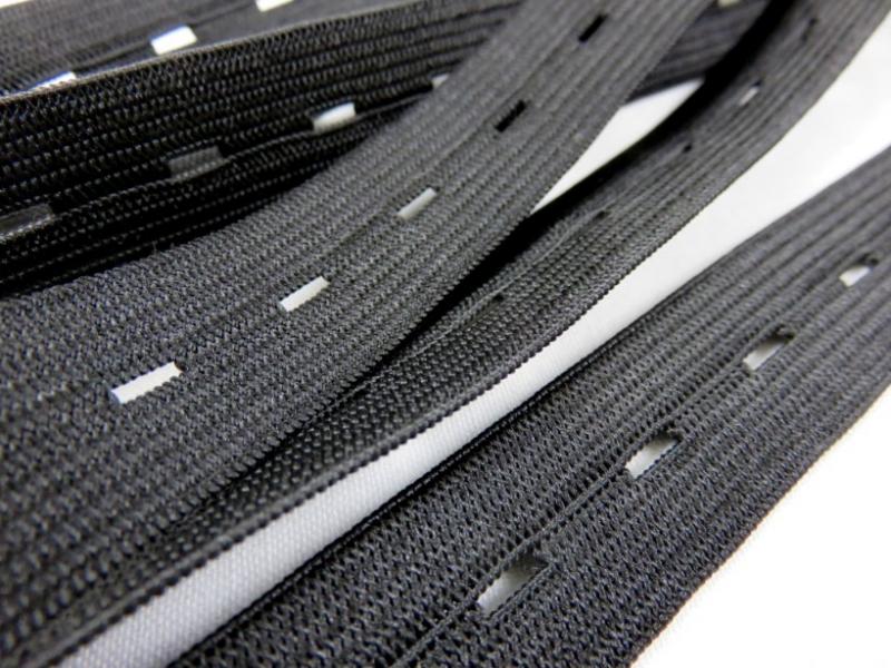 1/2" (12.7mm) Buttonhole Elastic - Black - Pound A Metre
