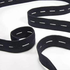 1/2" (12.7mm) Buttonhole Elastic - Black - Pound A Metre