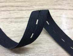 1/2" (12.7mm) Buttonhole Elastic - Black - Pound A Metre