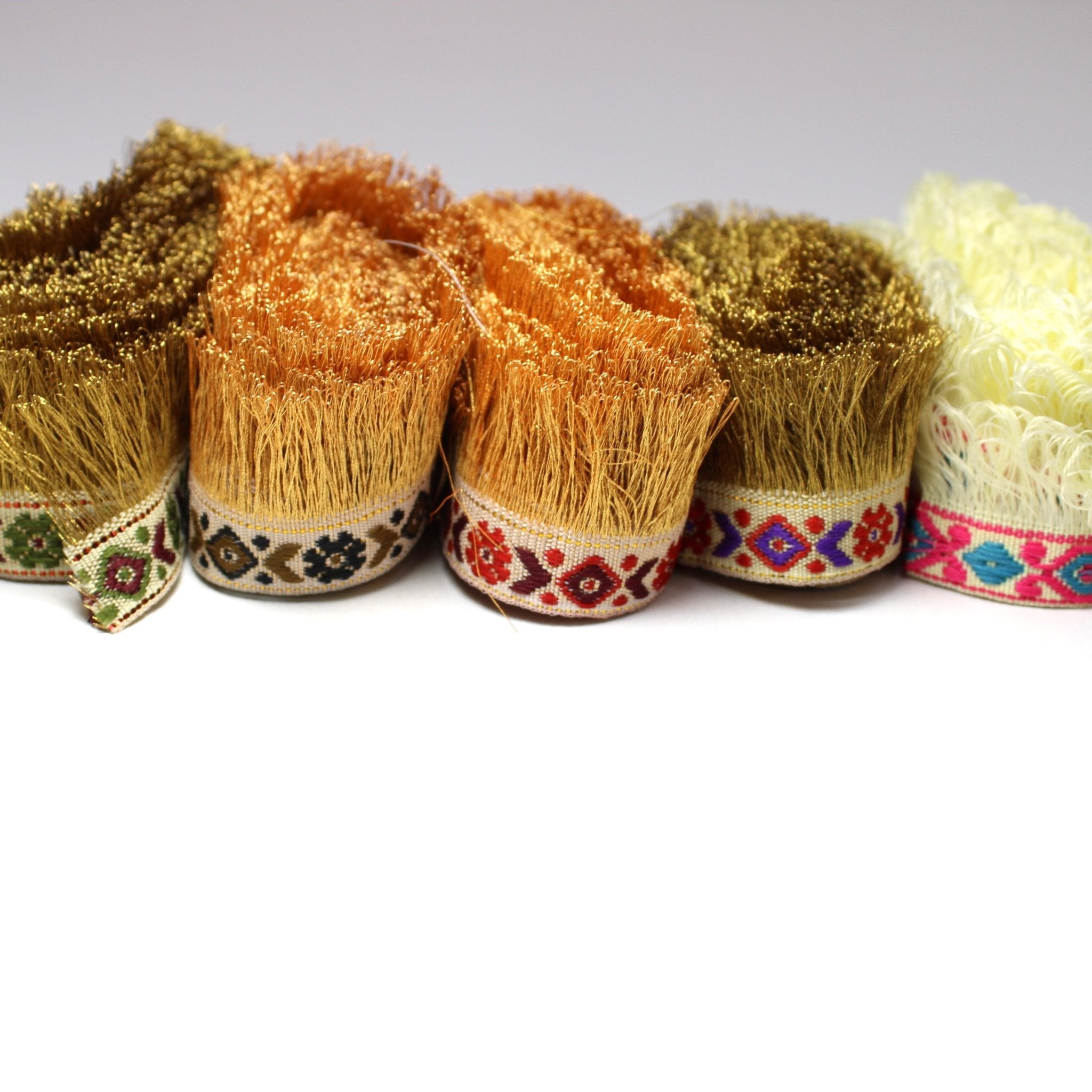 12 Metre Assorted Embroidery Tassel Bundle - approx 4cm wide - Pound A Metre