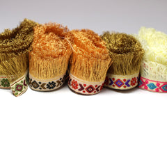 12 Metre Assorted Embroidery Tassel Bundle - approx 4cm wide - Pound A Metre
