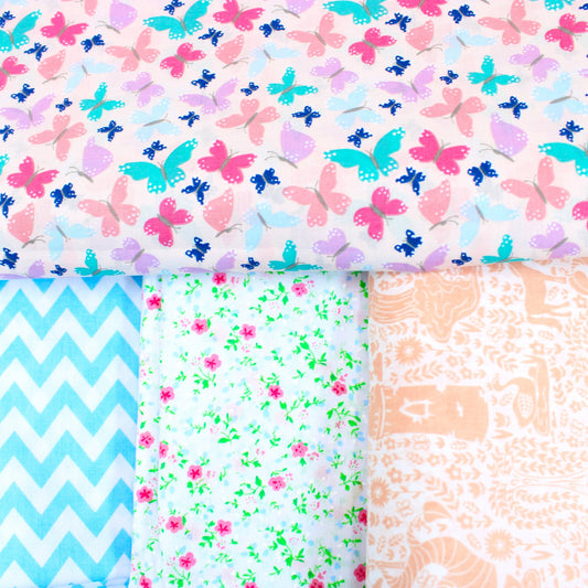 12 Metre Printed Poly-Cotton Bundle 45" Wide Assorted Prints - Pound A Metre