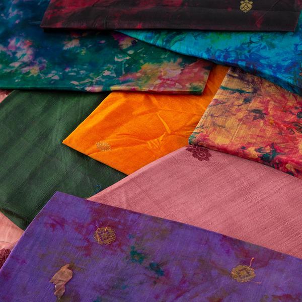 12 Or 24 Pure Silk Scarves- Assorted Colours - Pound A Metre