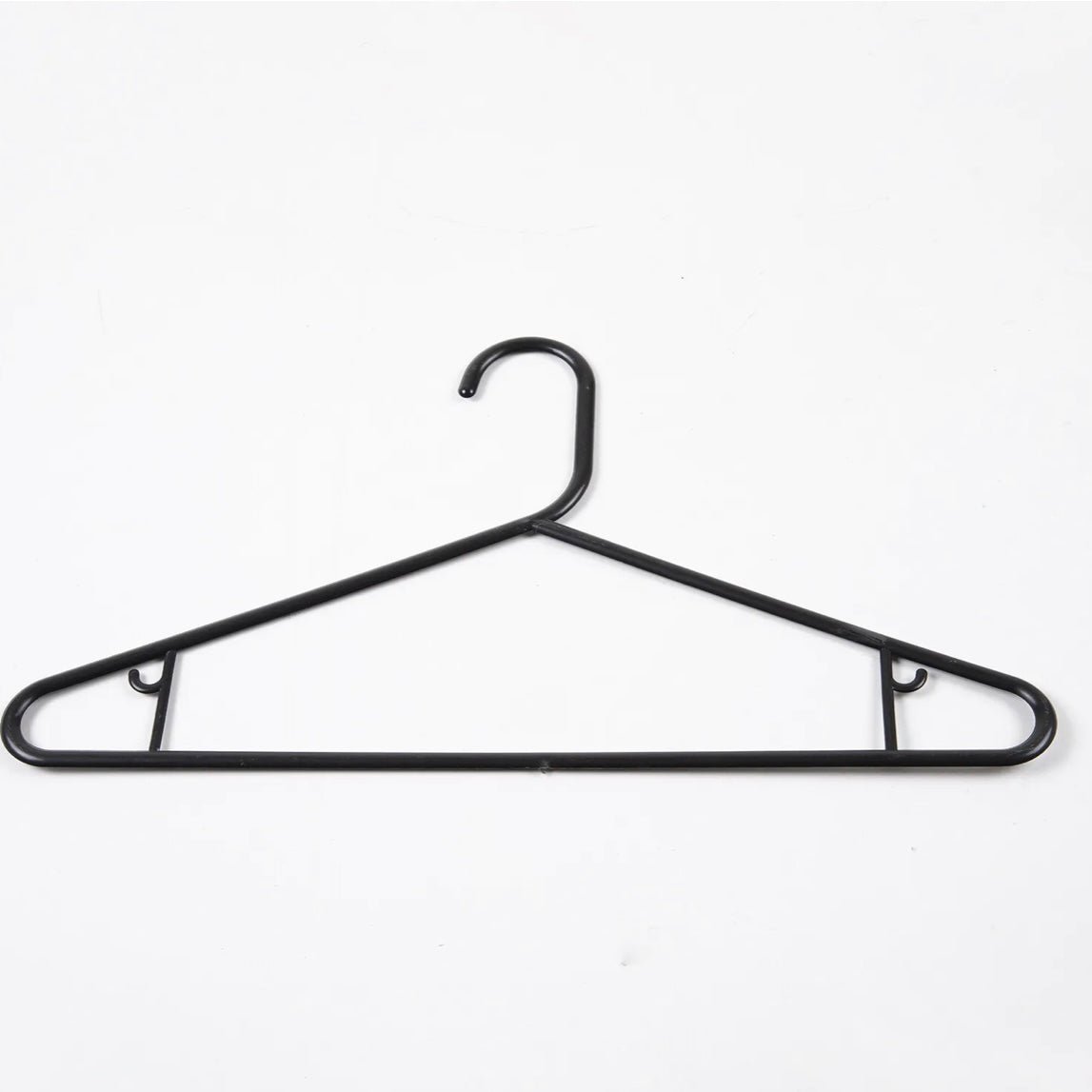 12 Pack Plastic Strong Clothes-Hangers - Black - Pound A Metre