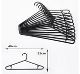 Pound A Metre Pack of 12 12 Pack Plastic Strong Clothes-Hangers - Black