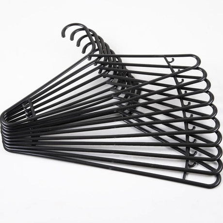 Pound A Metre Pack of 12 12 Pack Plastic Strong Clothes-Hangers - Black