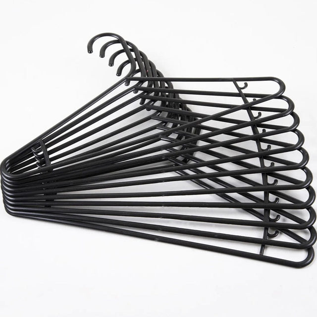 Pound A Metre Pack of 12 12 Pack Plastic Strong Clothes-Hangers - Black