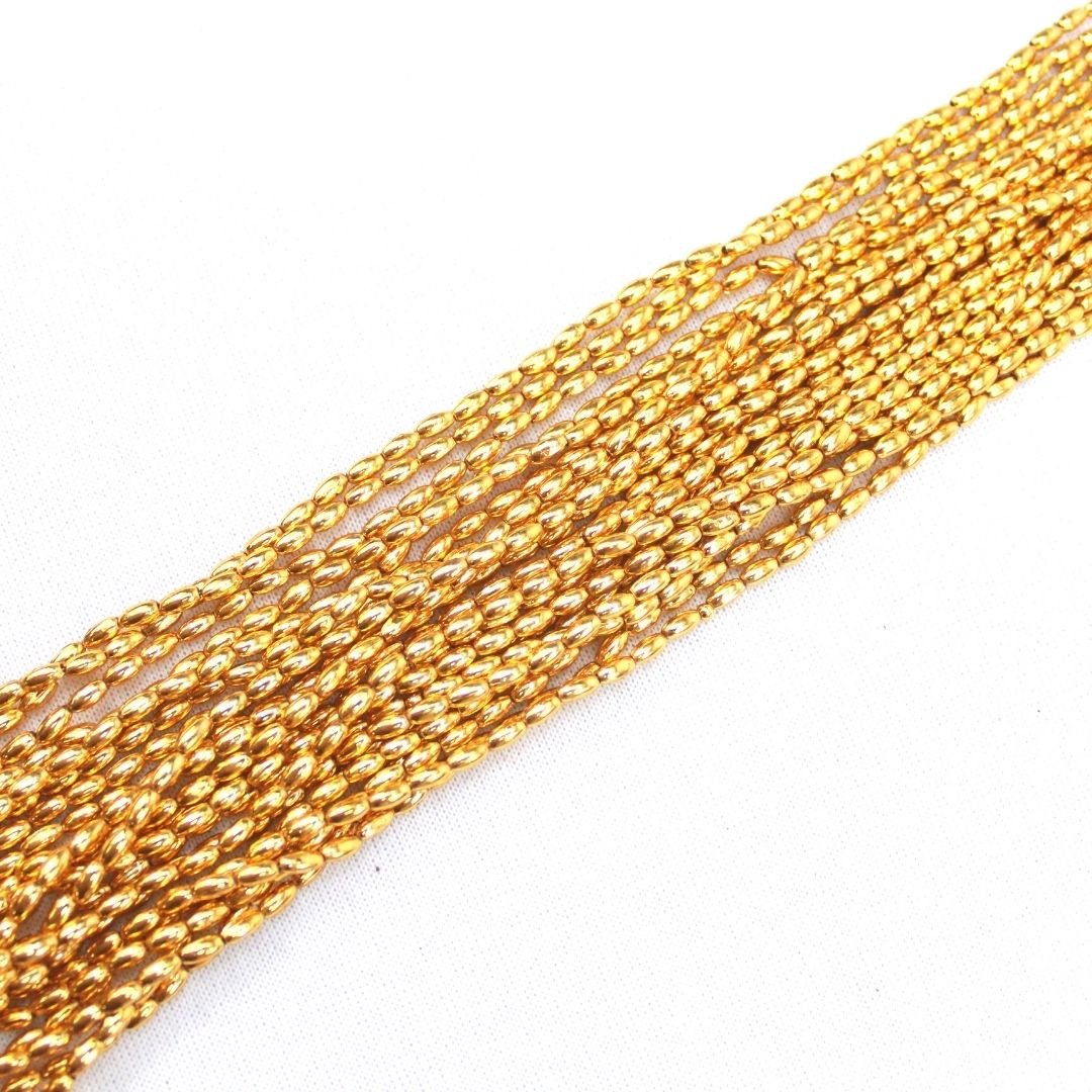 12FOR2 DIY Fabric Decoration, Oval Beads Bundle - Gold Beads - Pound A Metre