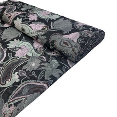 20 Metre Roll Dress Making Floral Chiffon - 55" Wide Off Black - Pound A Metre