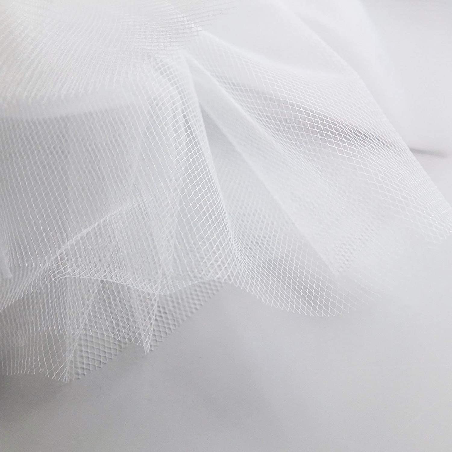 3 FOR £2 Dress Net Fabric- White 60" Wide - Pound A Metre