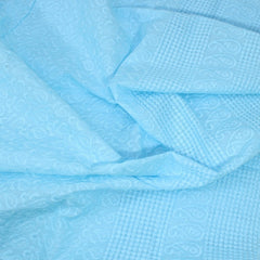 3 Metre Broderie Anglaise Floral Cotton - 45" Wide Light Blue - Pound A Metre