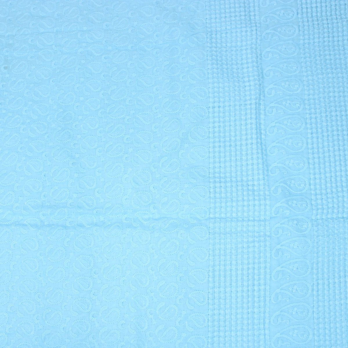 3 Metre Broderie Anglaise Floral Cotton - 45" Wide Light Blue - Pound A Metre