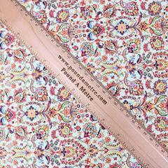 3 Metre Deluxe Santorini Floral Soft Crepe ‘Ancient afire’ 45" Wide Pastel Green - Pound A Metre