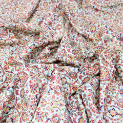 3 Metre Deluxe Santorini Floral Soft Crepe ‘Ancient afire’ 45" Wide Pastel Green - Pound A Metre