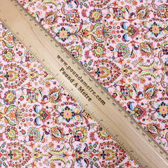 3 Metre Deluxe Santorini Floral Soft Crepe ‘Ancient Fire’ 45" Wide Sweet Pink - Pound A Metre