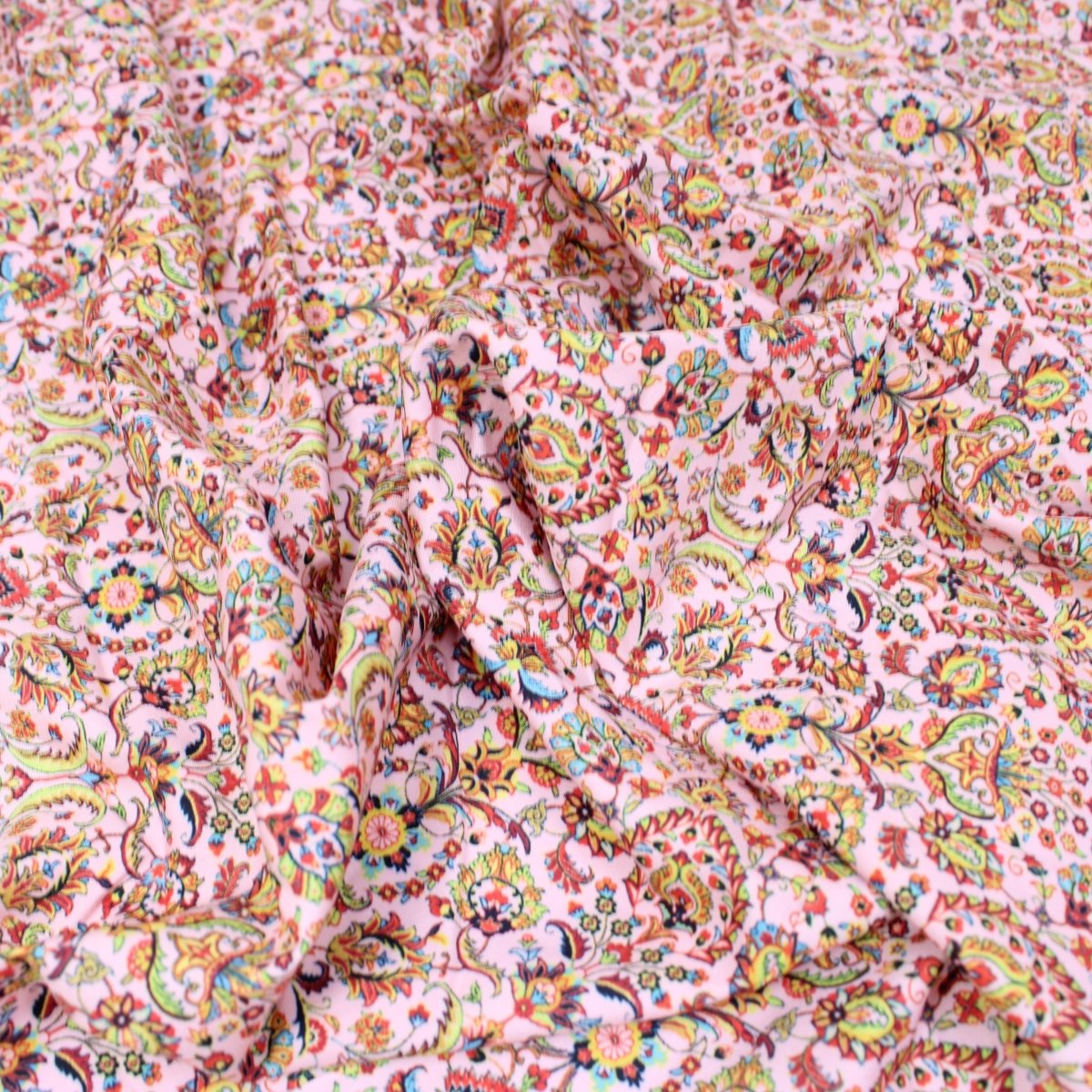 3 Metre Deluxe Santorini Floral Soft Crepe ‘Ancient Fire’ 45" Wide Sweet Pink - Pound A Metre