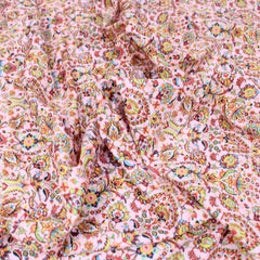 3 Metre Deluxe Santorini Floral Soft Crepe ‘Ancient Fire’ 45" Wide Sweet Pink - Pound A Metre