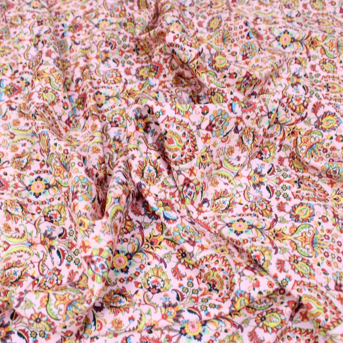 Pound A Metre 3 Metres 3 Metre Deluxe Santorini Floral Soft Crepe  ‘Ancient Fire’ 45" Wide Sweet Pink