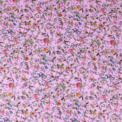 3 Metre Deluxe Santorini Floral Soft Crepe ‘Garden Forest’ 45" Wide Baby Pink - Pound A Metre