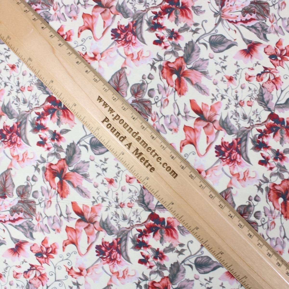Pound A Metre 3 Metres 3 Metre Deluxe Santorini Floral Soft Crepe ‘Melody’ 45" Wide Cream