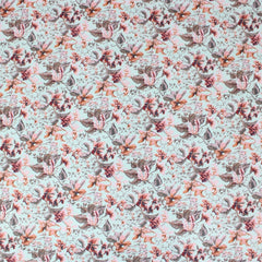 3 Metre Deluxe Santorini Floral Soft Crepe ‘Melody’ 45" Wide Pastel Blue - Pound A Metre