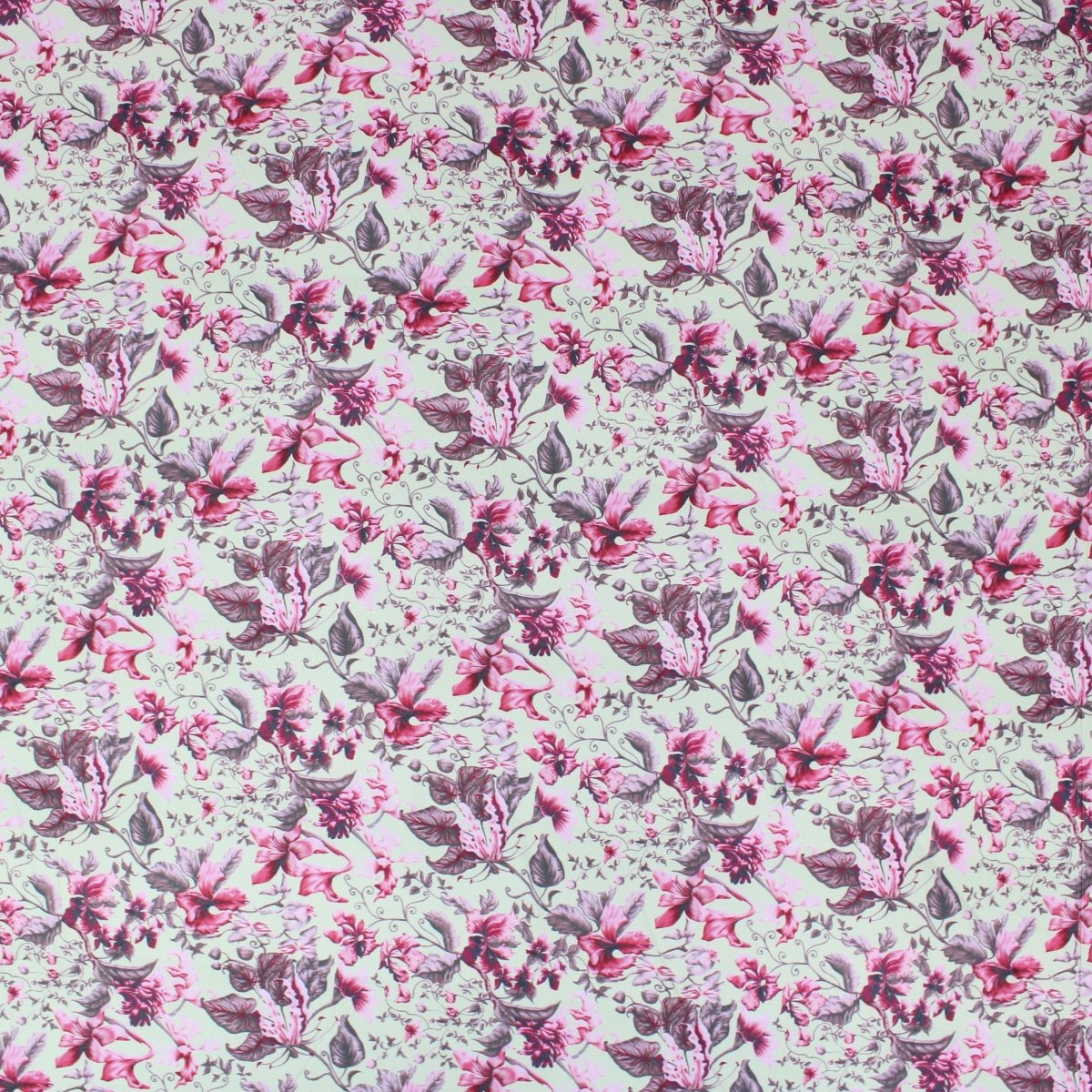 3 Metre Deluxe Santorini Floral Soft Crepe ‘Melody’ 45" Wide Pastel Green - Pound A Metre