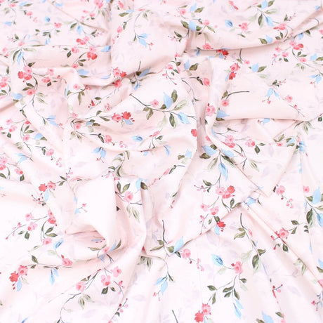 Pound A Metre 3 Metres 3 Metre Deluxe Santorini Floral Soft Crepe ‘Pastel Edition - Elegant Liberty’ 45" Wide Pastel Peach