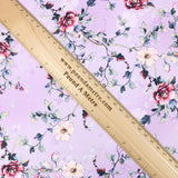 Pound A Metre 3 Metres 3 Metre Deluxe Santorini Floral Soft Crepe ‘Pastel Edition - Rose Garden’ 45" Wide Lilac