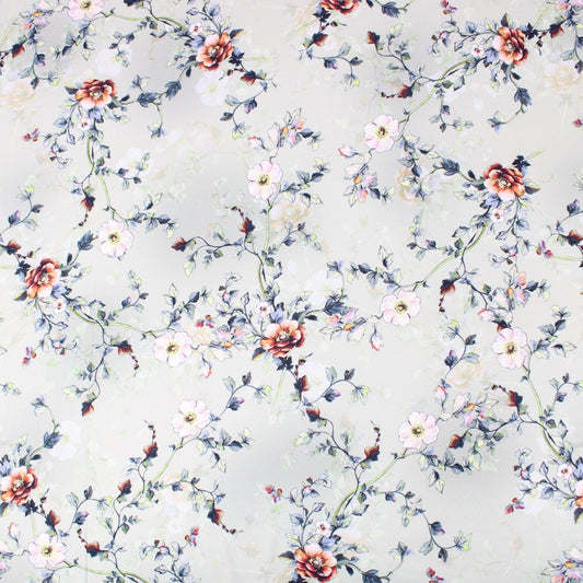 3 Metre Deluxe Santorini Floral Soft Crepe ‘Pastel Edition - Rose Garden’ 45" Wide Pastel Tea - Pound A Metre