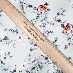 3 Metre Deluxe Santorini Floral Soft Crepe ‘Pastel Edition - Rose Garden’ 45" Wide Pastel Tea - Pound A Metre