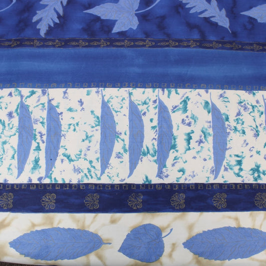 3 Metre Designer Floral Cotton Canvas 55" Wide Blue - Pound A Metre