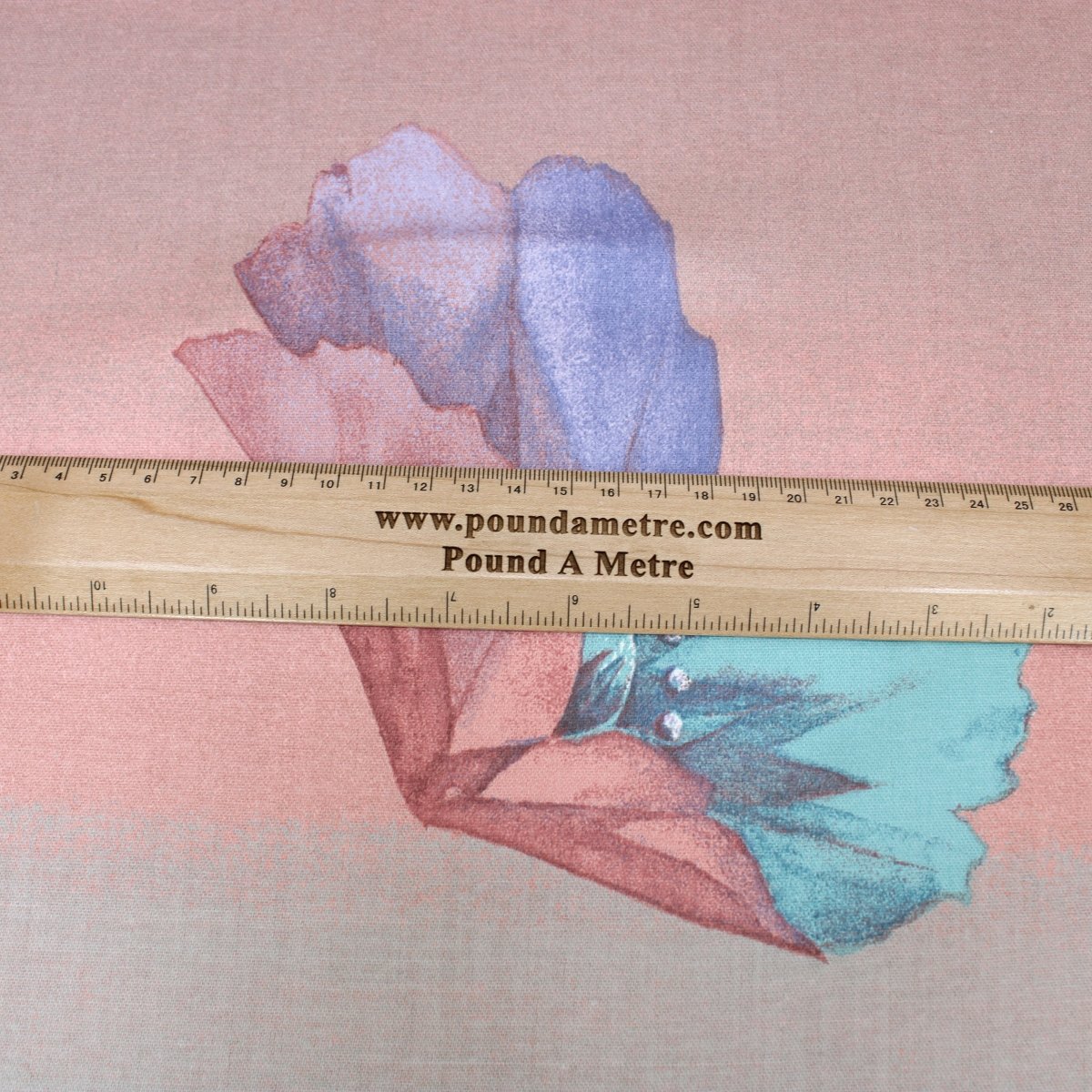 3 Metre Designer Floral Cotton Canvas 55" Wide Dusky Pink - Pound A Metre