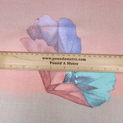3 Metre Designer Floral Cotton Canvas 55" Wide Dusky Pink - Pound A Metre