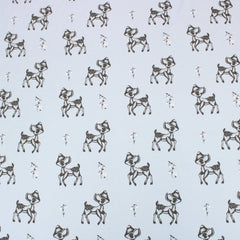 3 Metre Dressmaking Poly-Cotton - Animal Edition - 45" wide Deer - Baby Blue - Pound A Metre