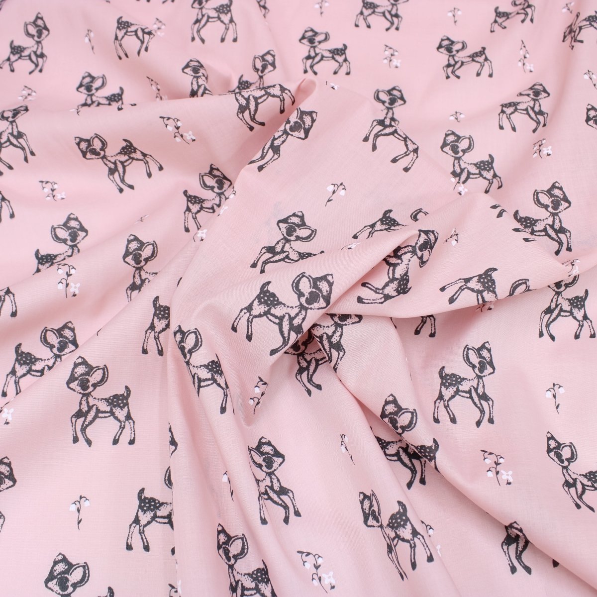 3 Metre Dressmaking Poly-Cotton - Animal Edition - 45" wide Deer - Pink - Pound A Metre