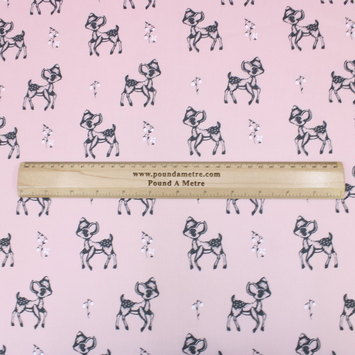 3 Metre Dressmaking Poly-Cotton - Animal Edition - 45" wide Deer - Pink - Pound A Metre