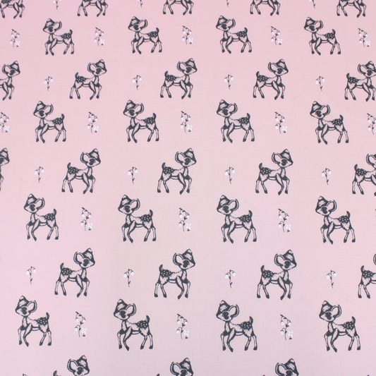 3 Metre Dressmaking Poly-Cotton - Animal Edition - 45" wide Deer - Pink - Pound A Metre