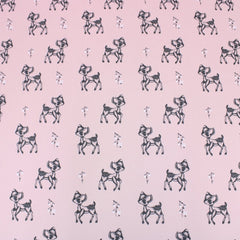 3 Metre Dressmaking Poly-Cotton - Animal Edition - 45" wide Deer - Pink - Pound A Metre